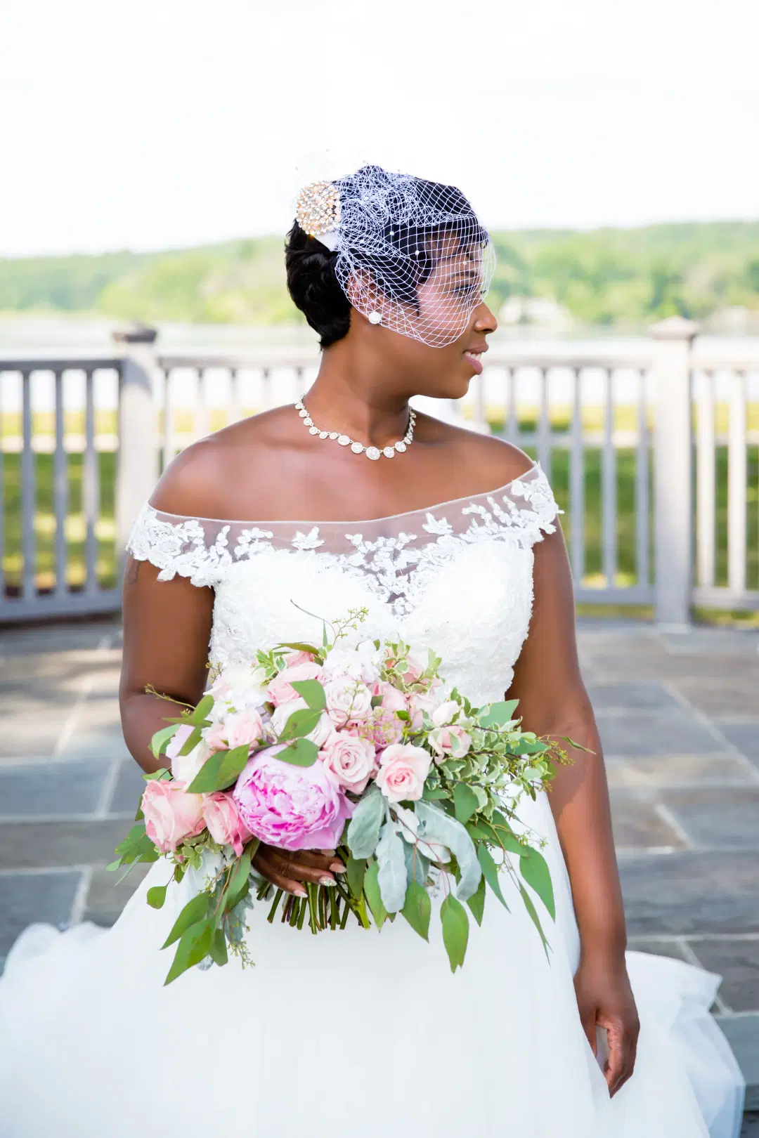 Beautiful newlywed bride.