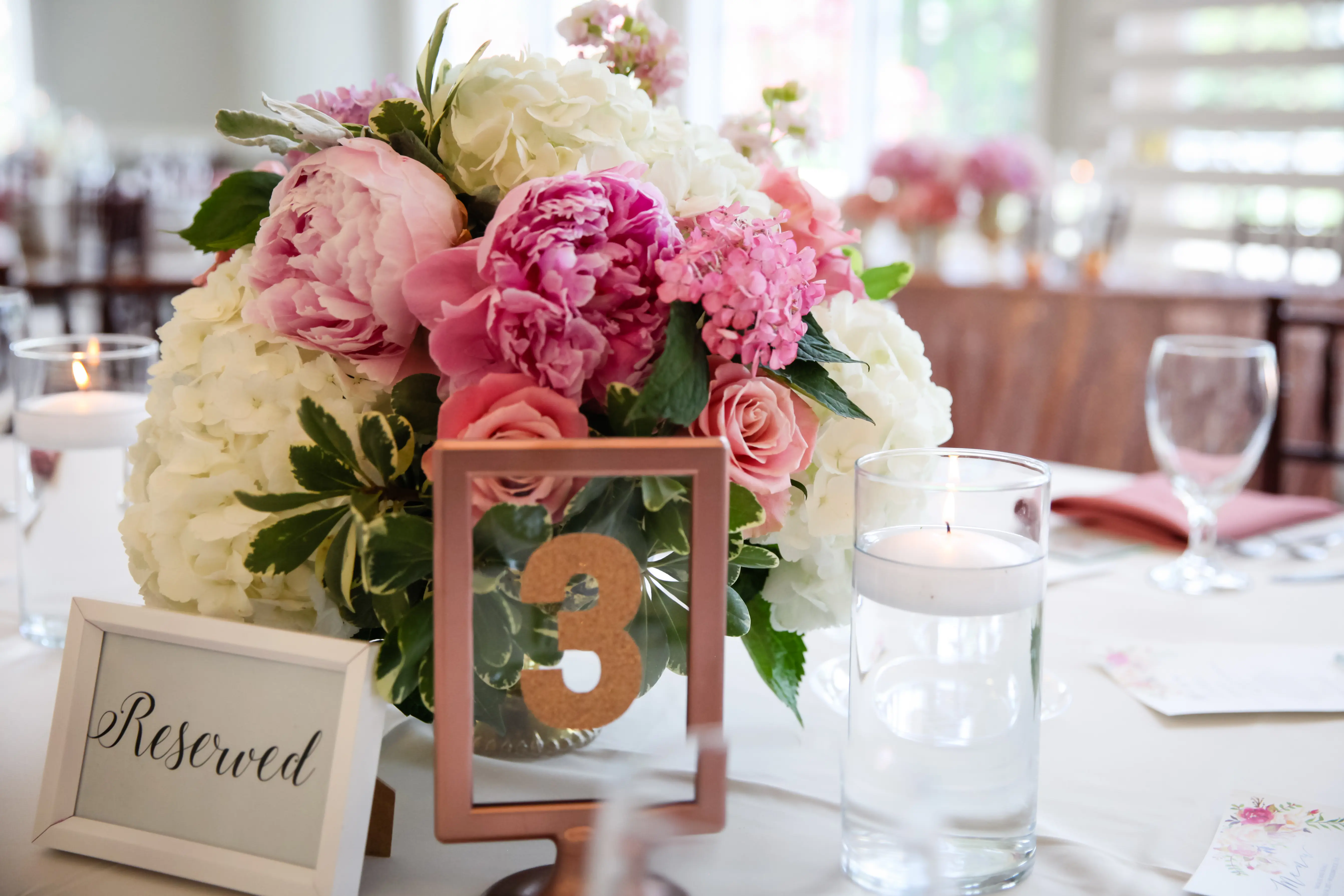 Reserved wedding table
